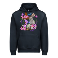Navy Easter eggs and Bunny with Cross Easter Day Urban Hoodie - HowdyJamesFarm