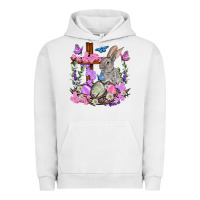 Pigment Lunar Rock Easter eggs and Bunny with Cross Easter Day Urban Hoodie - HowdyJamesFarm