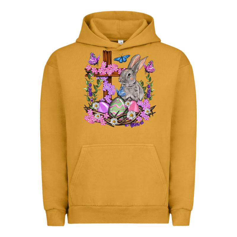 Easter Eggs And Bunny With Cross Easter Day Urban Hoodie by HowdyJamesFarm | Teevron