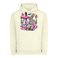 Pigment Pistachio Easter eggs and Bunny with Cross Easter Day Urban Hoodie - HowdyJamesFarm