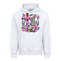 White Easter eggs and Bunny with Cross Easter Day Urban Hoodie - HowdyJamesFarm