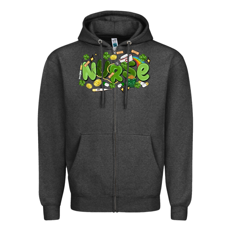 St.patrick's Day Nurse Zipper Hoodie by MaliasSmallBusiness | Teevron