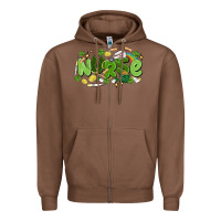 Chestnut st.patrick's day nurse Zipper Hoodie - MaliasSmallBusiness