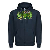 Navy st.patrick's day nurse Zipper Hoodie - MaliasSmallBusiness