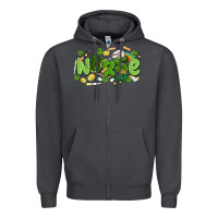 Smoke st.patrick's day nurse Zipper Hoodie - MaliasSmallBusiness