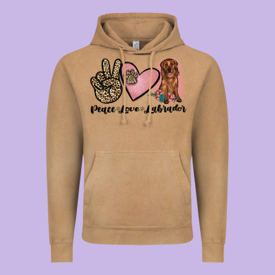 Peace Love Labrador Vintage Hoodie Designed By Jahusdesignshop