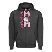 Charcoal Heather volleyball mom Zipper Hoodie - MaliasSmallBusiness