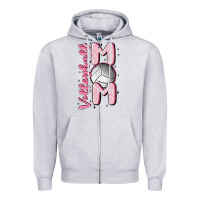 Heather Grey volleyball mom Zipper Hoodie - MaliasSmallBusiness