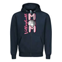 Navy volleyball mom Zipper Hoodie - MaliasSmallBusiness