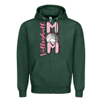 Sports Green volleyball mom Zipper Hoodie - MaliasSmallBusiness