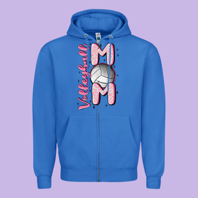 Volleyball Mom Zipper Hoodie Designed By Maliassmallbusiness