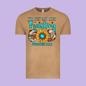 I M Just Out Here Trusting God Proverbs 3 56 Vintage Tee Designed By Jahusdesignshop