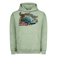 Pigment Oil Green Truck USA country road take me home 4th of july Urban Hoodie - HowdyJamesFarm