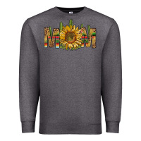 Charcoal Heather Western Mom With Sunflower Premium Sweatshirt - BundleAndBundleShop