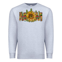 Heather Grey Western Mom With Sunflower Premium Sweatshirt - BundleAndBundleShop