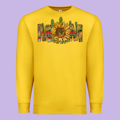 Western Mom With Sunflower Premium Sweatshirt Designed By Bundleandbundleshop