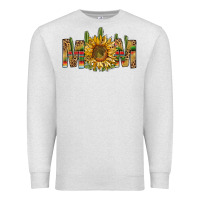 Oatmeal Heather Western Mom With Sunflower Premium Sweatshirt - BundleAndBundleShop