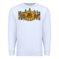 White Western Mom With Sunflower Premium Sweatshirt - BundleAndBundleShop