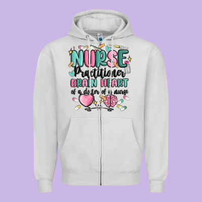 Nurse Practitioner Zipper Hoodie Designed By Maliassmallbusiness