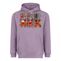 Lavender Ho ho ho Reindeer Heavyweight Hoodie - NancyCooperArtShop