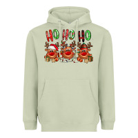 Matcha Ho ho ho Reindeer Heavyweight Hoodie - NancyCooperArtShop