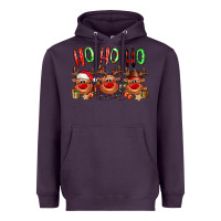 Plum Ho ho ho Reindeer Heavyweight Hoodie - NancyCooperArtShop