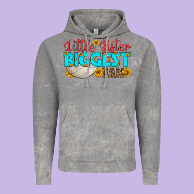 Little Sister Biggest Fan Vintage Hoodie Designed By Hra Design Shop