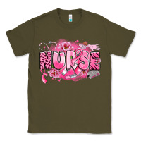 Army Green breast cancer nurse Classic Tee - LillyAllenDesigns