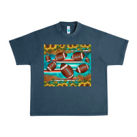 Midnight Navy football turquoise sunflower Urban Heavy Tee - JahusDesignShop