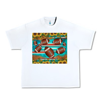 White football turquoise sunflower Urban Heavy Tee - JahusDesignShop