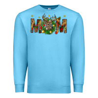 Ocean Blue Western Mom With Reindeer Premium Sweatshirt - BundleAndBundleShop