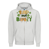 Dove Grey bad and boozy Zipper Hoodie - MaliasSmallBusiness