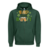 Sports Green bad and boozy Zipper Hoodie - MaliasSmallBusiness
