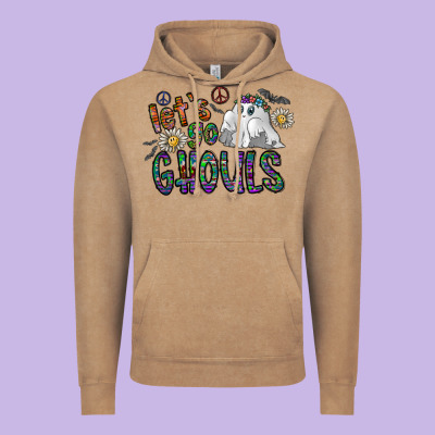 Let's Go Ghouls Vintage Hoodie Designed By Cowhidedigitalart