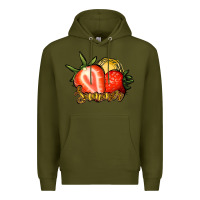 Army Green Strawberry Summer Premium Hoodie - Bettercallsaul