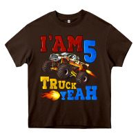 Chocolate Brown i'am five truck yeah Heavy Core Tee - Artiststas