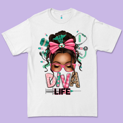 Afro Messy Bun Diva Life Premium Tee Designed By Texasbilliewilder