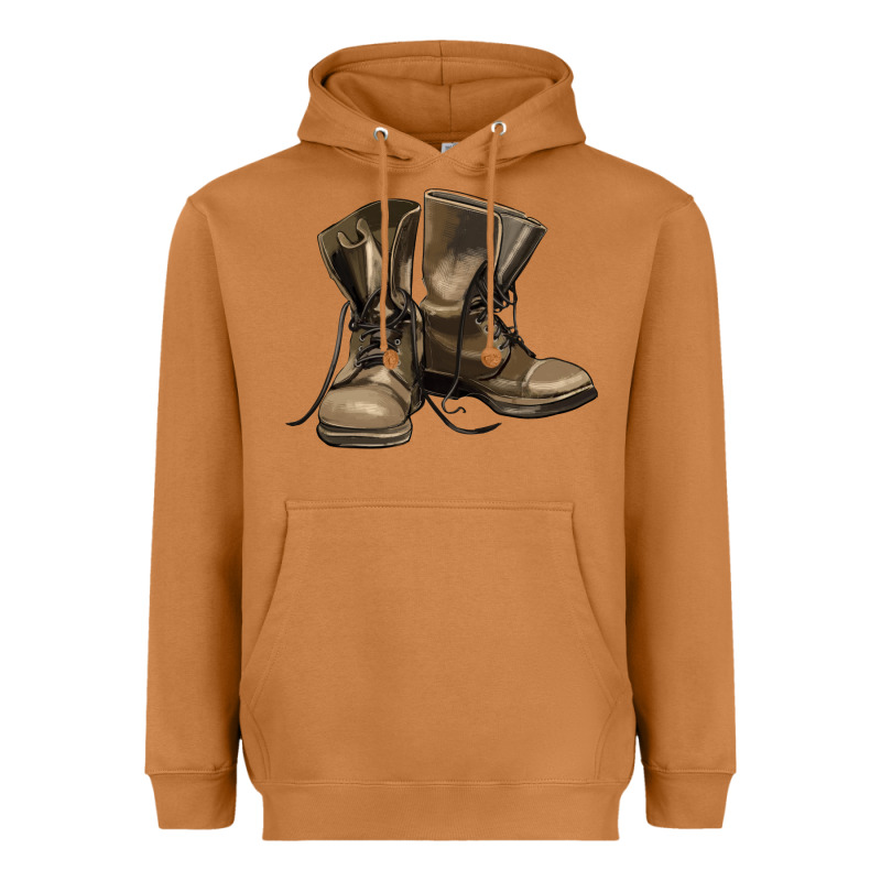 Soldier Veteran Boots Heavyweight Hoodie by MaliasSmallBusiness | Teevron