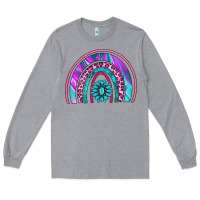 Heather Grey rainbow and gemstone Long Sleeve Tee - AdoDesignShop