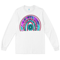 White rainbow and gemstone Long Sleeve Tee - AdoDesignShop