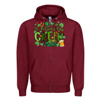 Burgundy st.patrick's day crew Zipper Hoodie - MaliasSmallBusiness