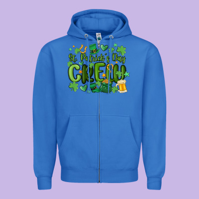 St.patrick's Day Crew Zipper Hoodie Designed By Maliassmallbusiness