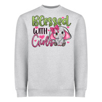 Heather Grey blessed with girls Heavyweight Sweatshirt - JahusDesignShop