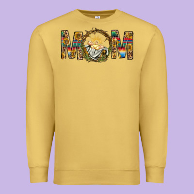 Western Mom With Baby Jesus Premium Sweatshirt Designed By Bundleandbundleshop