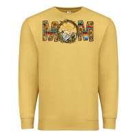 Antique Gold Western Mom With Baby Jesus Premium Sweatshirt - BundleAndBundleShop