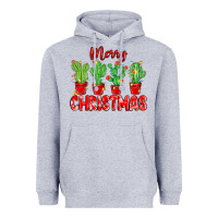 Heather Grey Merry Christmas Cactuses Heavyweight Hoodie - MaliasSmallBusiness