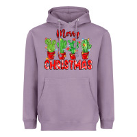 Lavender Merry Christmas Cactuses Heavyweight Hoodie - MaliasSmallBusiness
