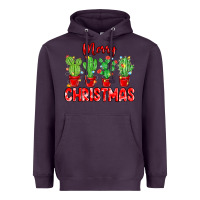 Plum Merry Christmas Cactuses Heavyweight Hoodie - MaliasSmallBusiness