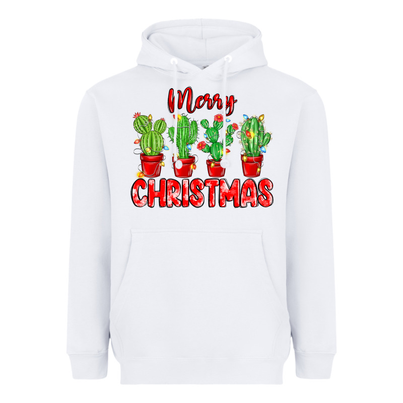 Merry Christmas Cactuses Heavyweight Hoodie by MaliasSmallBusiness | Teevron