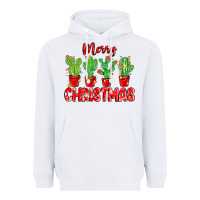 White Merry Christmas Cactuses Heavyweight Hoodie - MaliasSmallBusiness